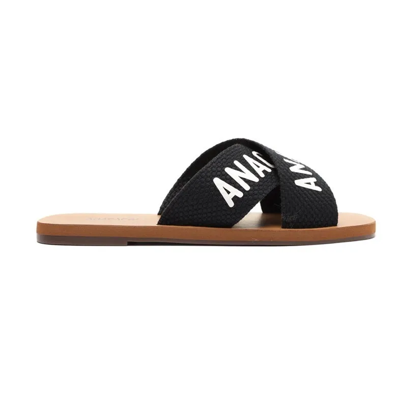 Anacapri - Canvas Cross Slides - Black Logo