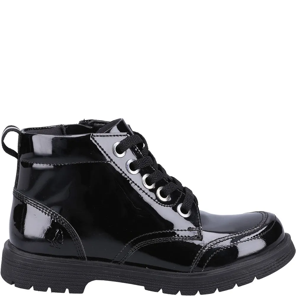 Black Jolie Patent Senior School Boots