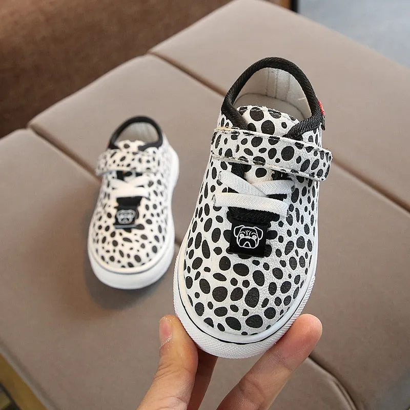 Breathable Leopard Animal Print Design Canvas Light Shoes For Kids