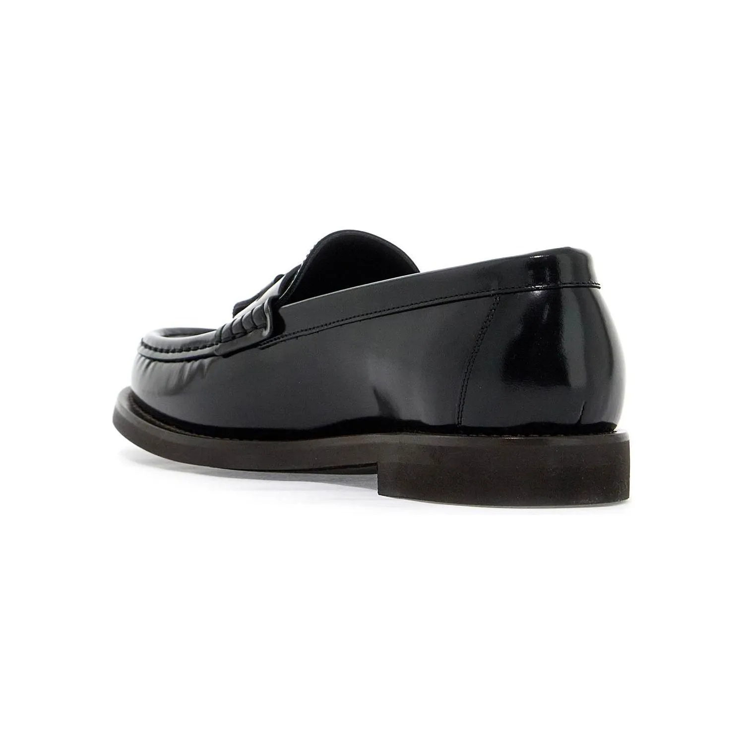 Brunello Cucinelli minimal shiny tassel calfskin loafer