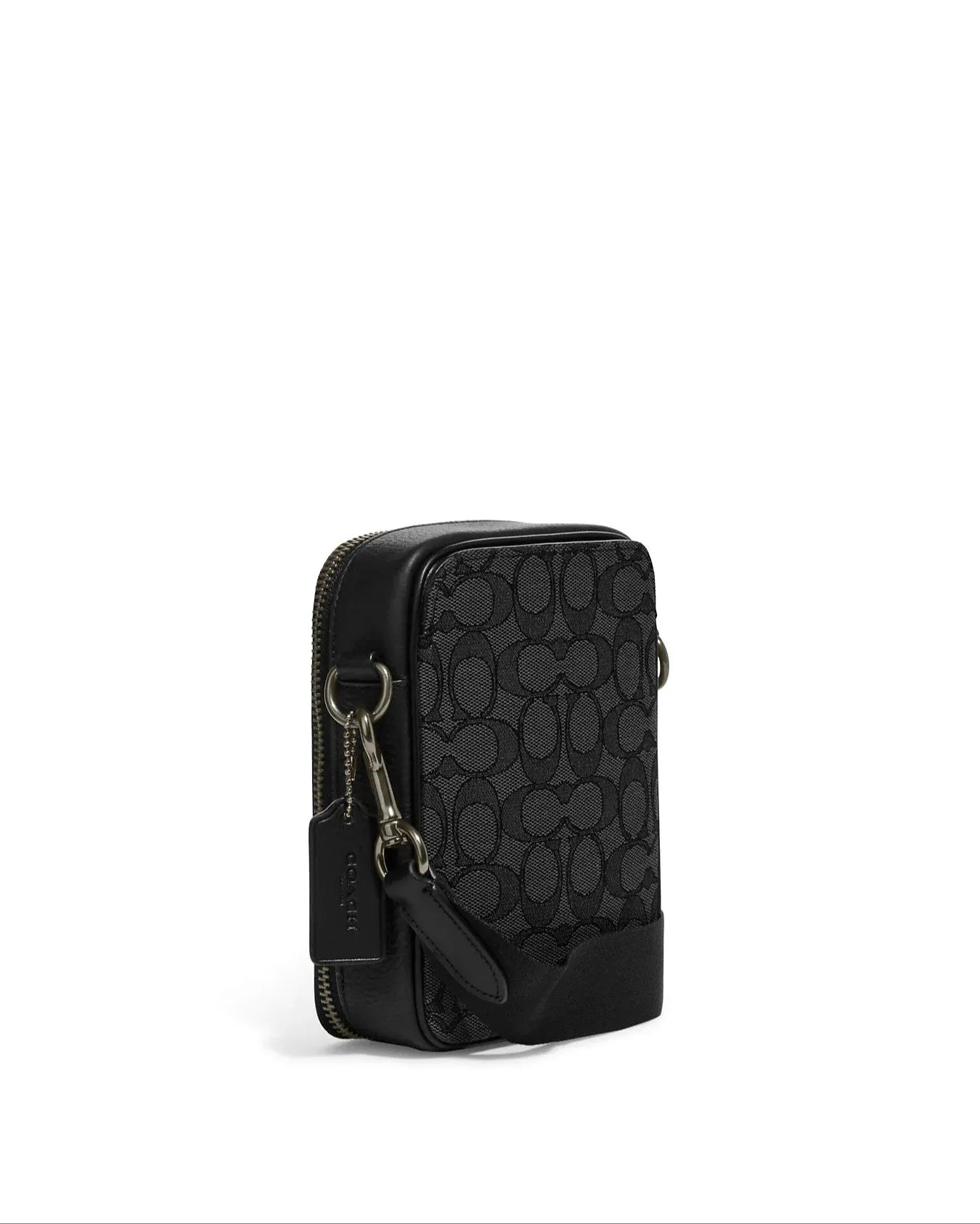 Coach Women's Charcoal & Black Multi Stanton Crossbody In Signature Jacquard With Ski Patches