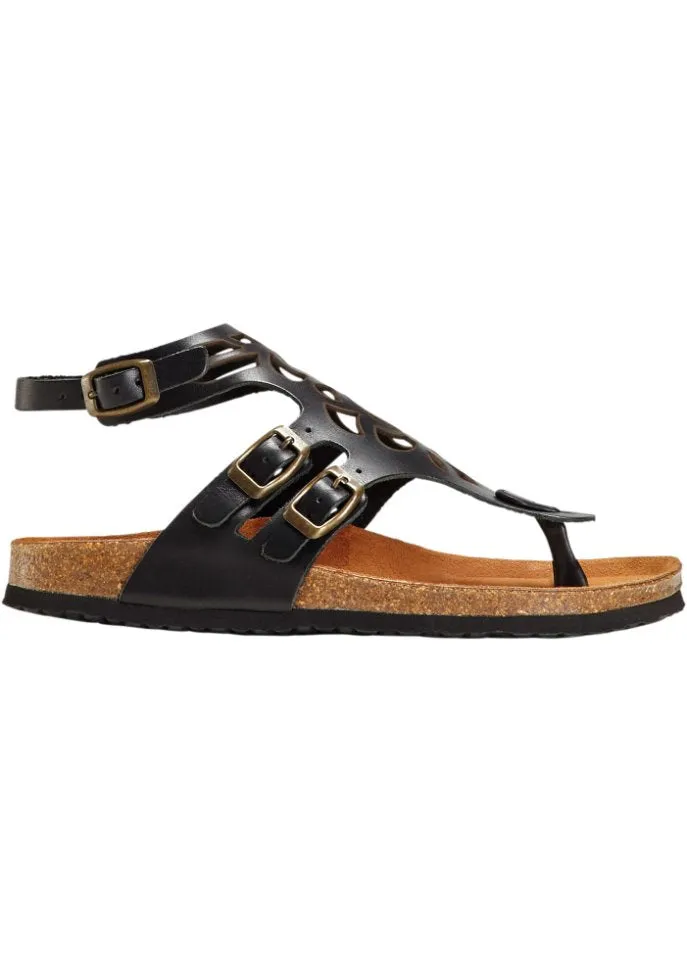 Comfortable leather sandals Bpc Selection, black