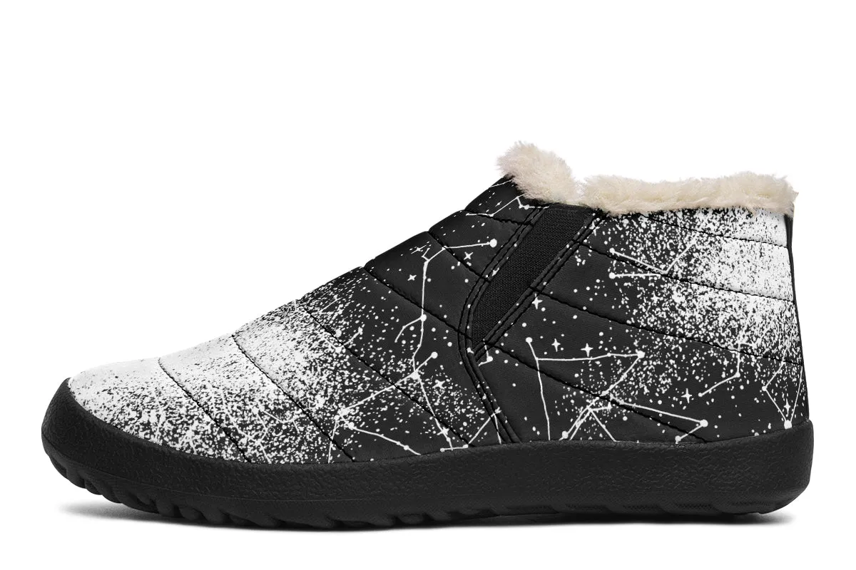 Constellation Winter Sneakers - Warm & Easy Slip-On Shoes Lined with Vegan Wool with Anti-Slip Soles