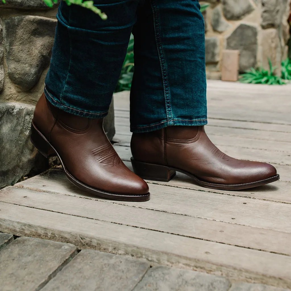 Cowboy Dress Boots | Mens Classic Round-Toe Boots (H7001-Brown)