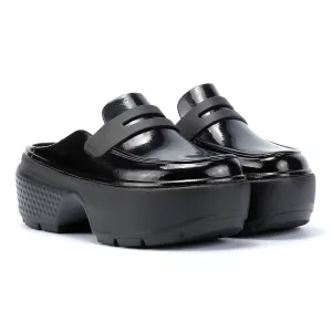 Crocs Stomp High Shine Women's Black Loafers