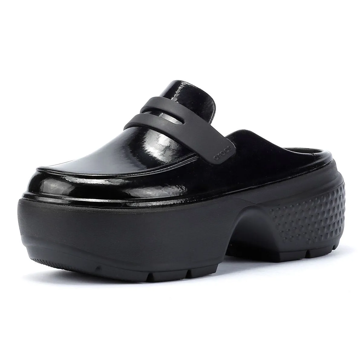 Crocs Stomp High Shine Women's Black Loafers