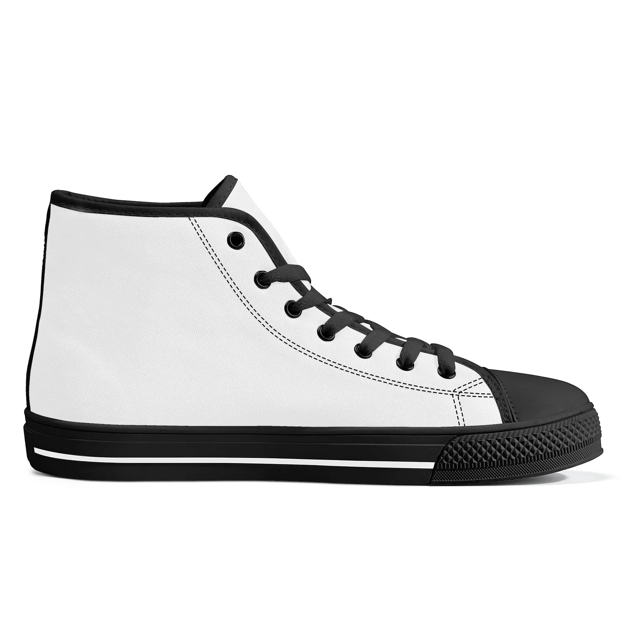 Custom High Top Canvas Shoes - Black FWS