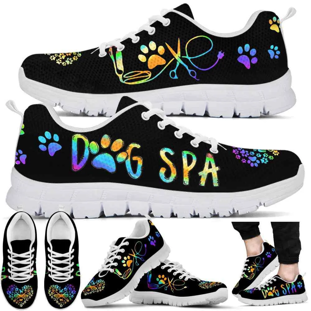 Dog Spa Love Heart Sneakers Shoes, Dog Print Shoes, Best Running Shoes, Unique Gifts For Dog Lovers