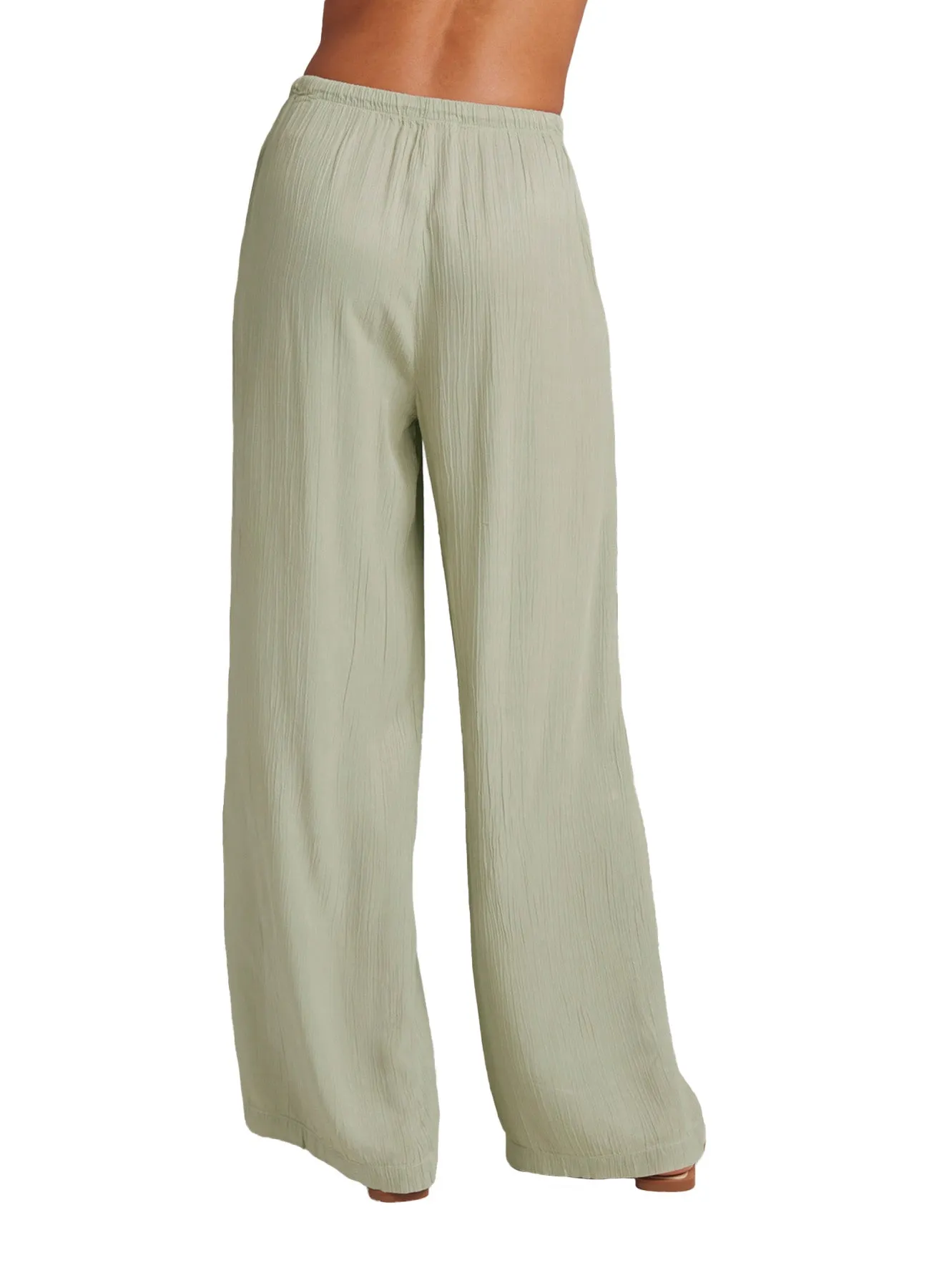 Easy Pleated Wide Leg Pant - Coastal Sage