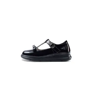 Fresh Meet Soft Sole Girl Patent Black T Bar School Shoes