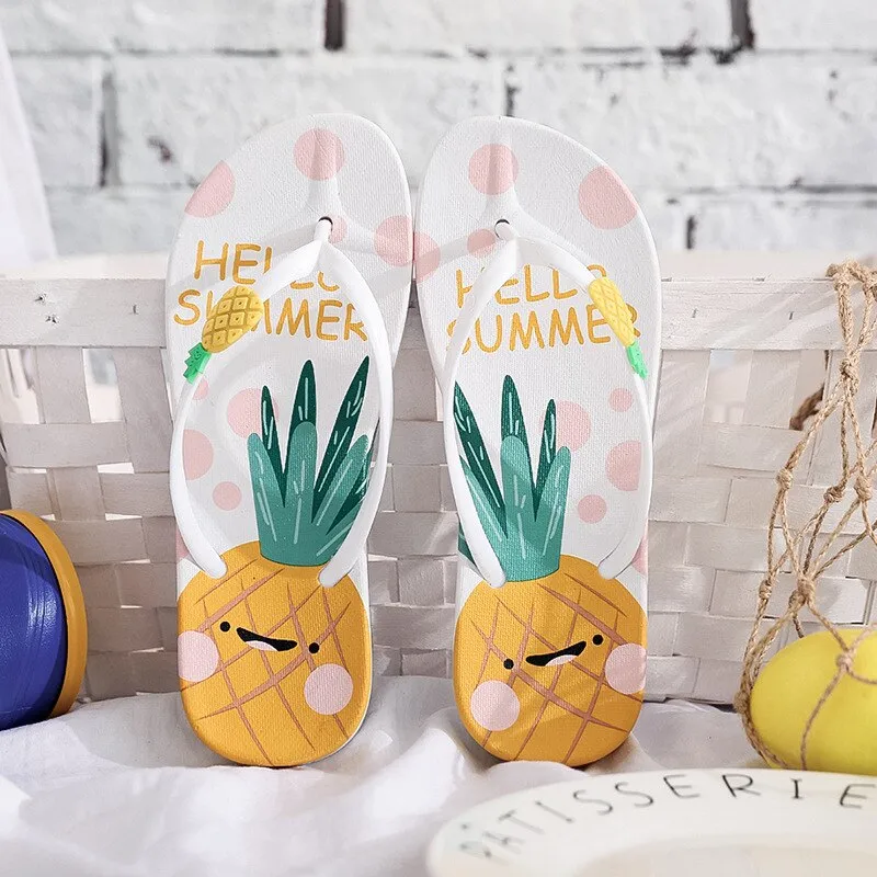 Fruit Print Design Most Comfortable Flip Flops