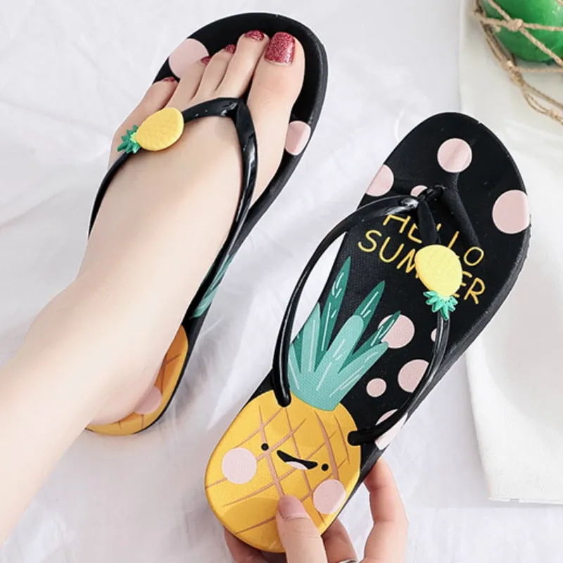 Fruit Print Design Most Comfortable Flip Flops