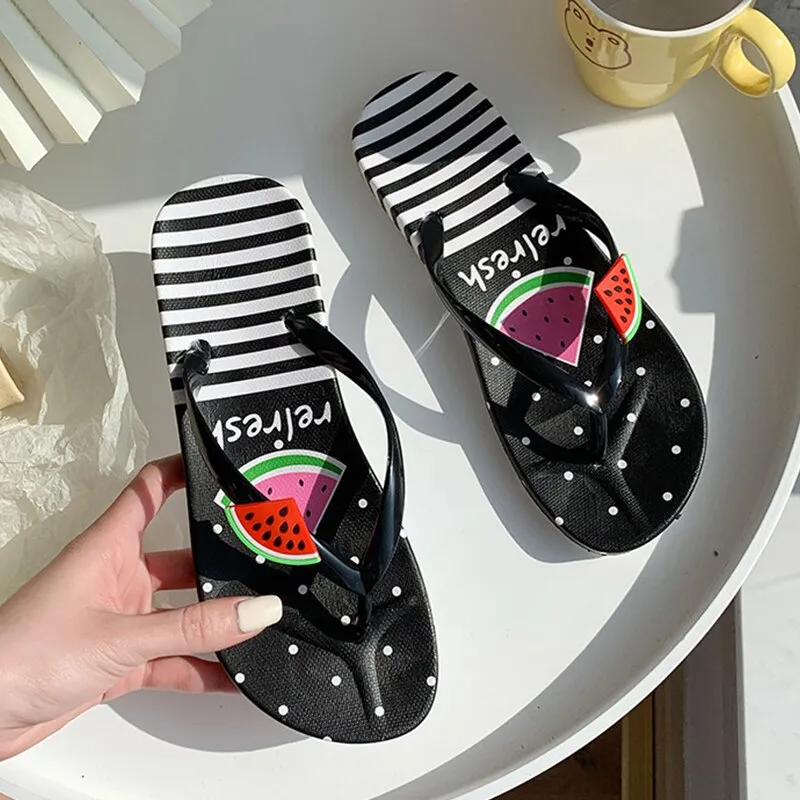 Fruit Print Design Most Comfortable Flip Flops