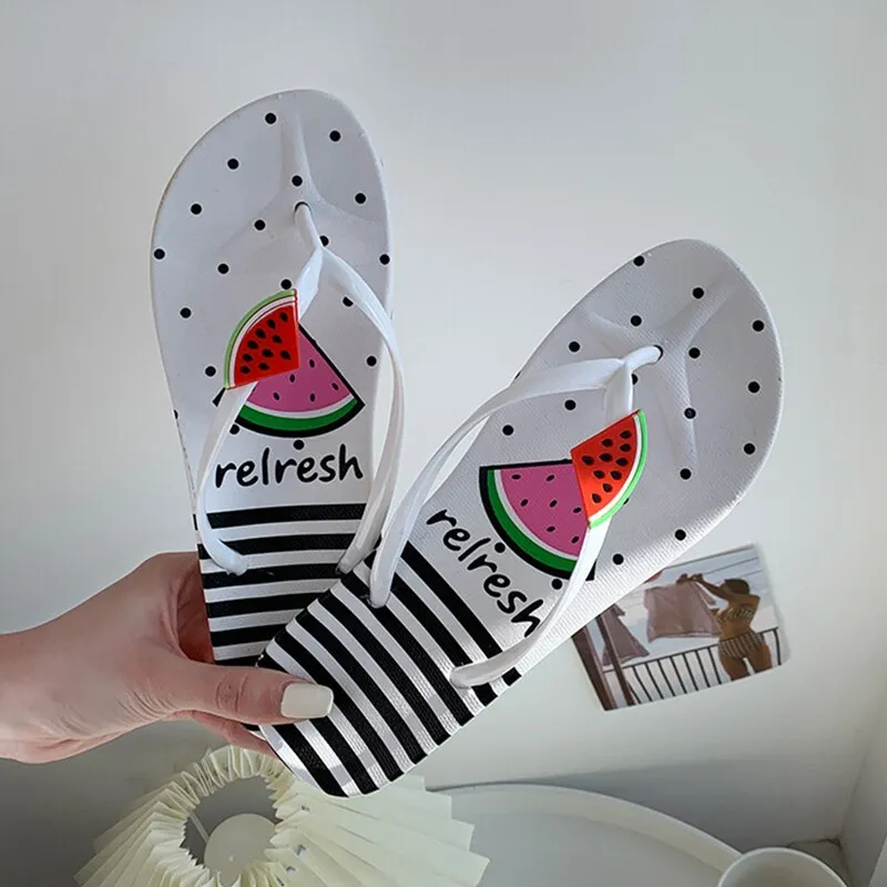 Fruit Print Design Most Comfortable Flip Flops