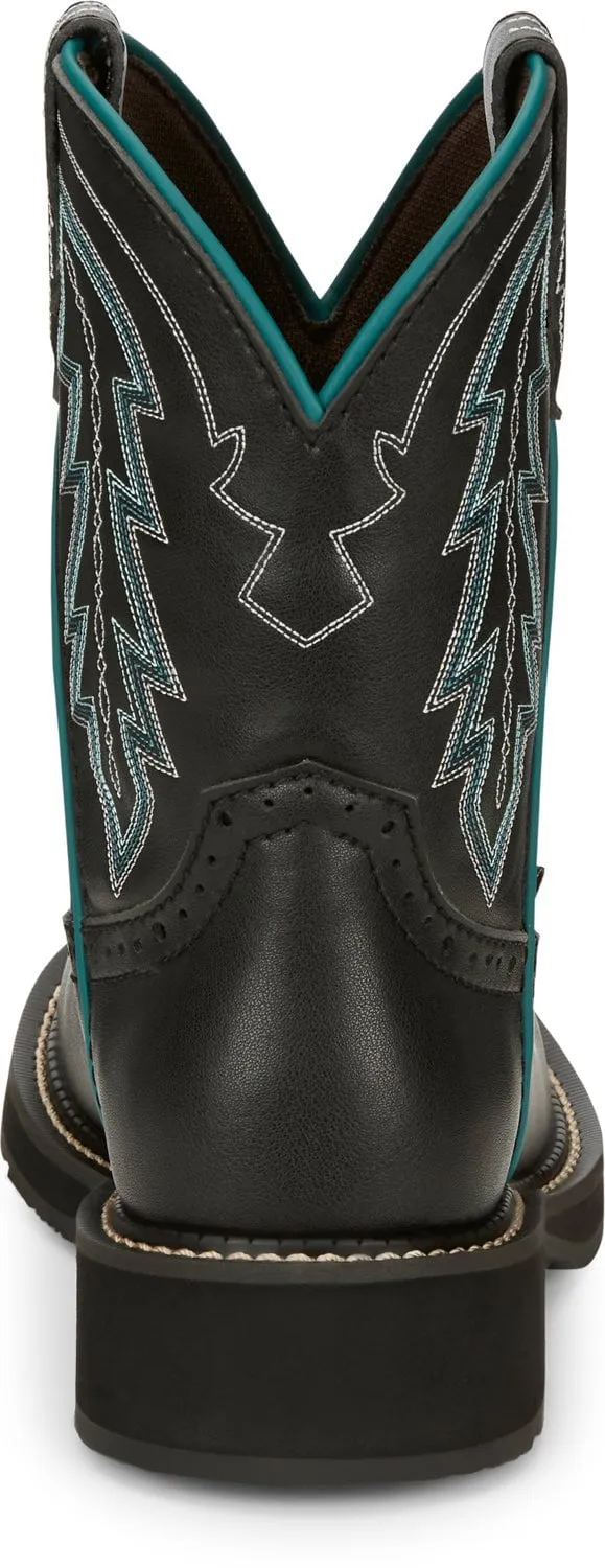 Justin 8in Gypsy Womens Onyx Black Lyla Leather Cowboy Boots