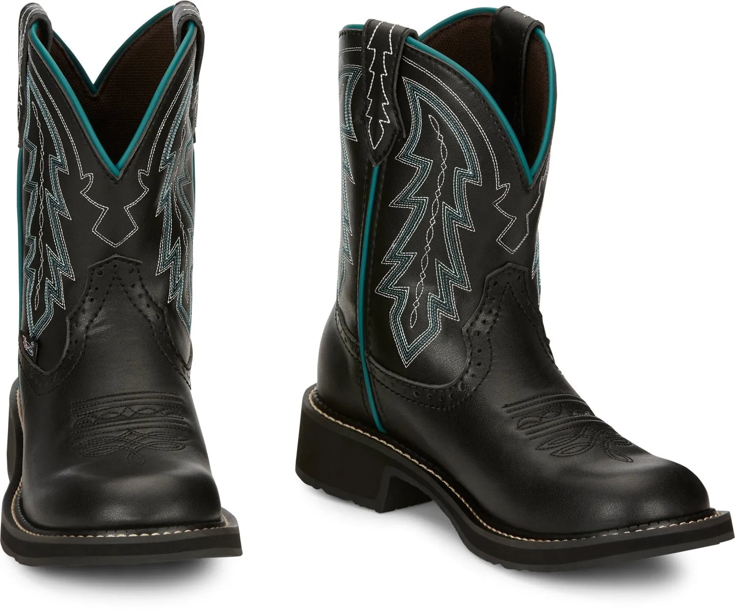 Justin 8in Gypsy Womens Onyx Black Lyla Leather Cowboy Boots