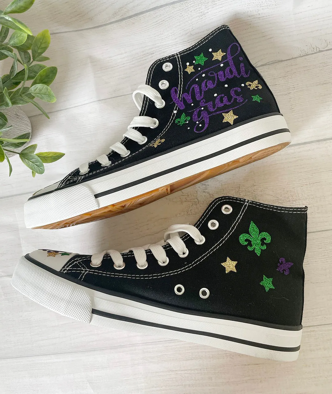 Mardi gras High Top Canvas Sneakers /Personalized sneakers , New Orleans