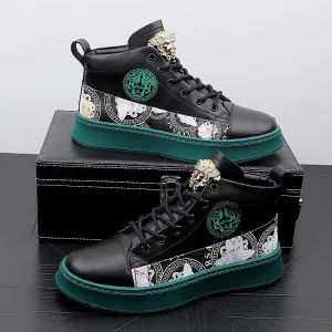 Men's Fashion Personality Versatile Print Board Shoes