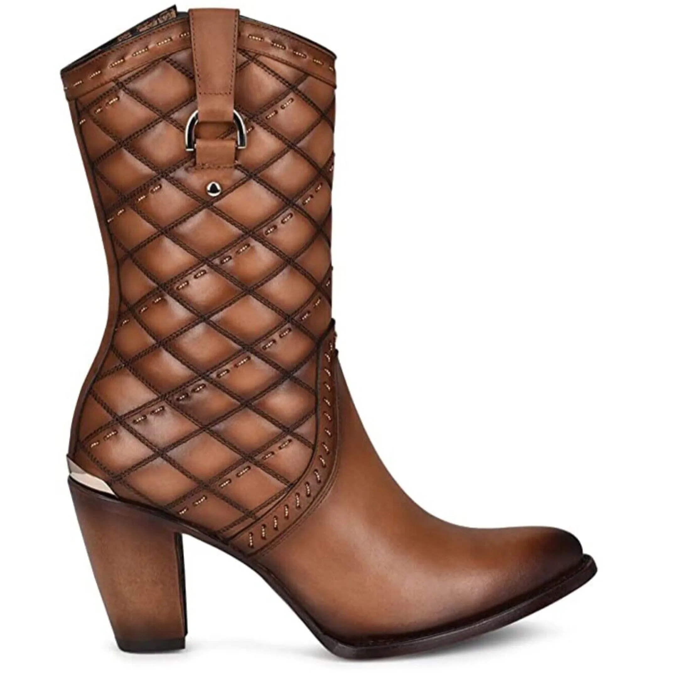 Mid Shaft Woven Round Toe Bootie