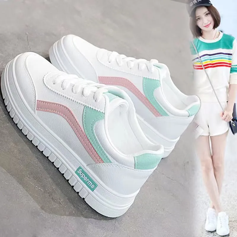 New Summer New White Shoes Spring And Autumn Versatile Shoes Thick Bottom Street Shooting Flat Shoes Korean Style