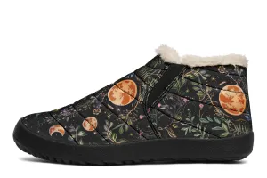 Night Blossom Winter Sneakers - Warm & Easy Slip-On Shoes Lined with Vegan Wool with Anti-Slip Soles