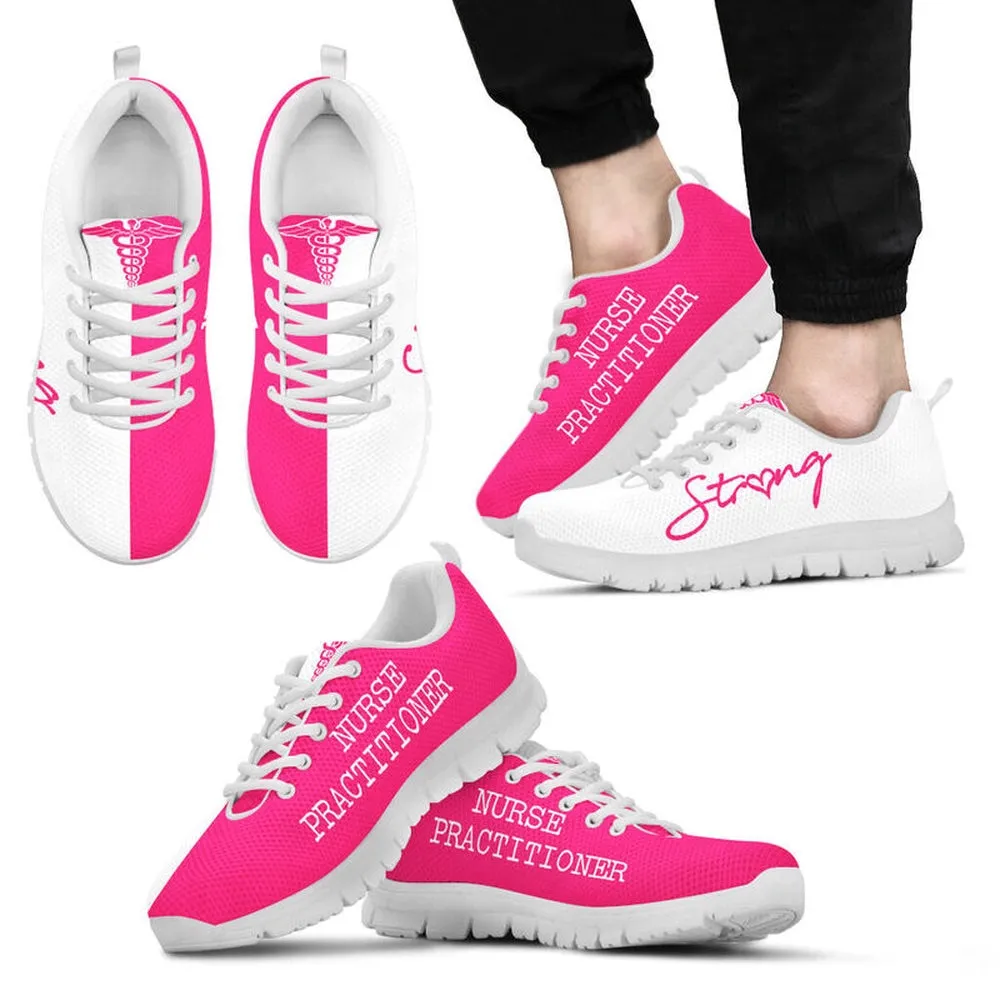 Nurse Sneaker, Nurse Strong Practitioner Pink White Sneakers, Best Shoes For Nurses