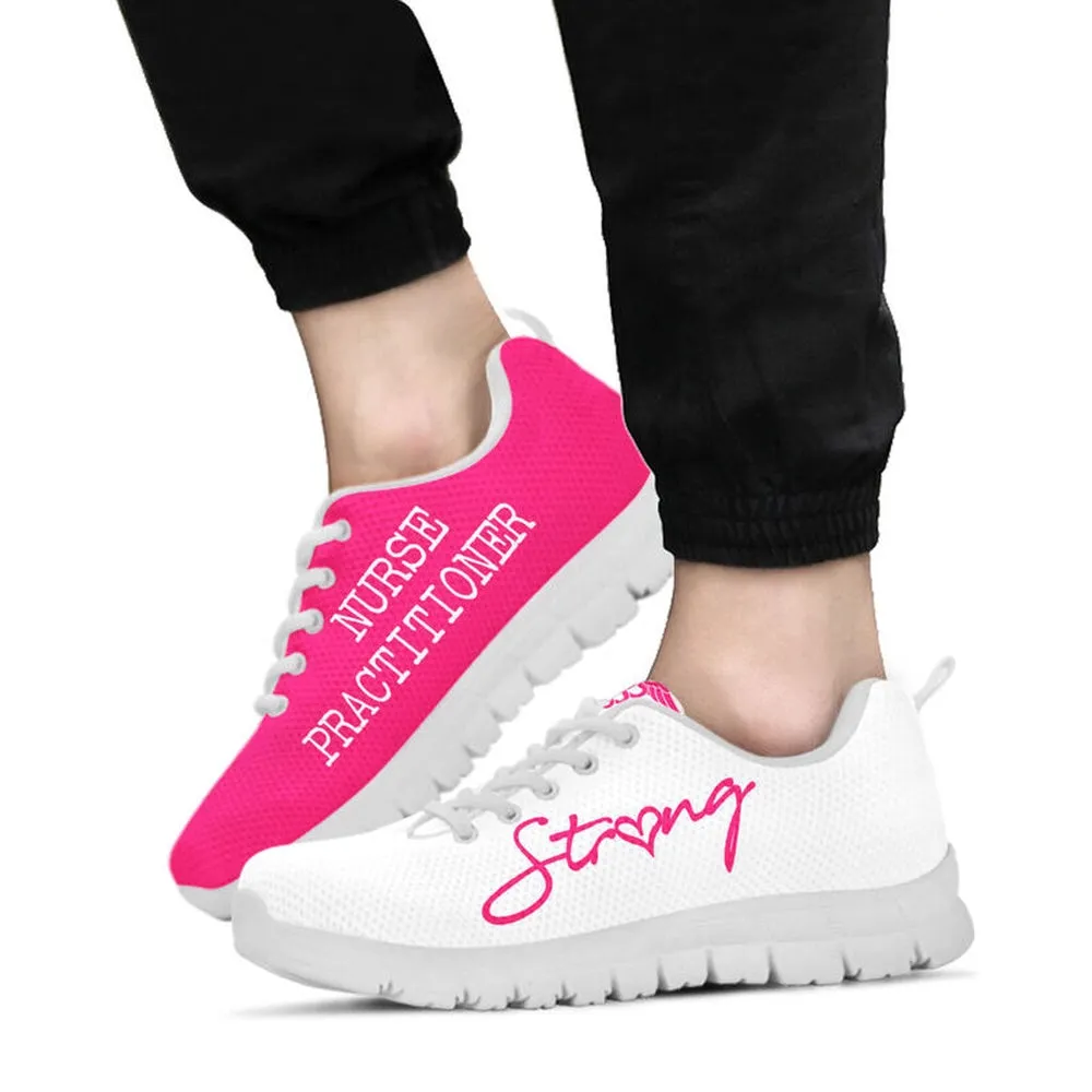 Nurse Sneaker, Nurse Strong Practitioner Pink White Sneakers, Best Shoes For Nurses