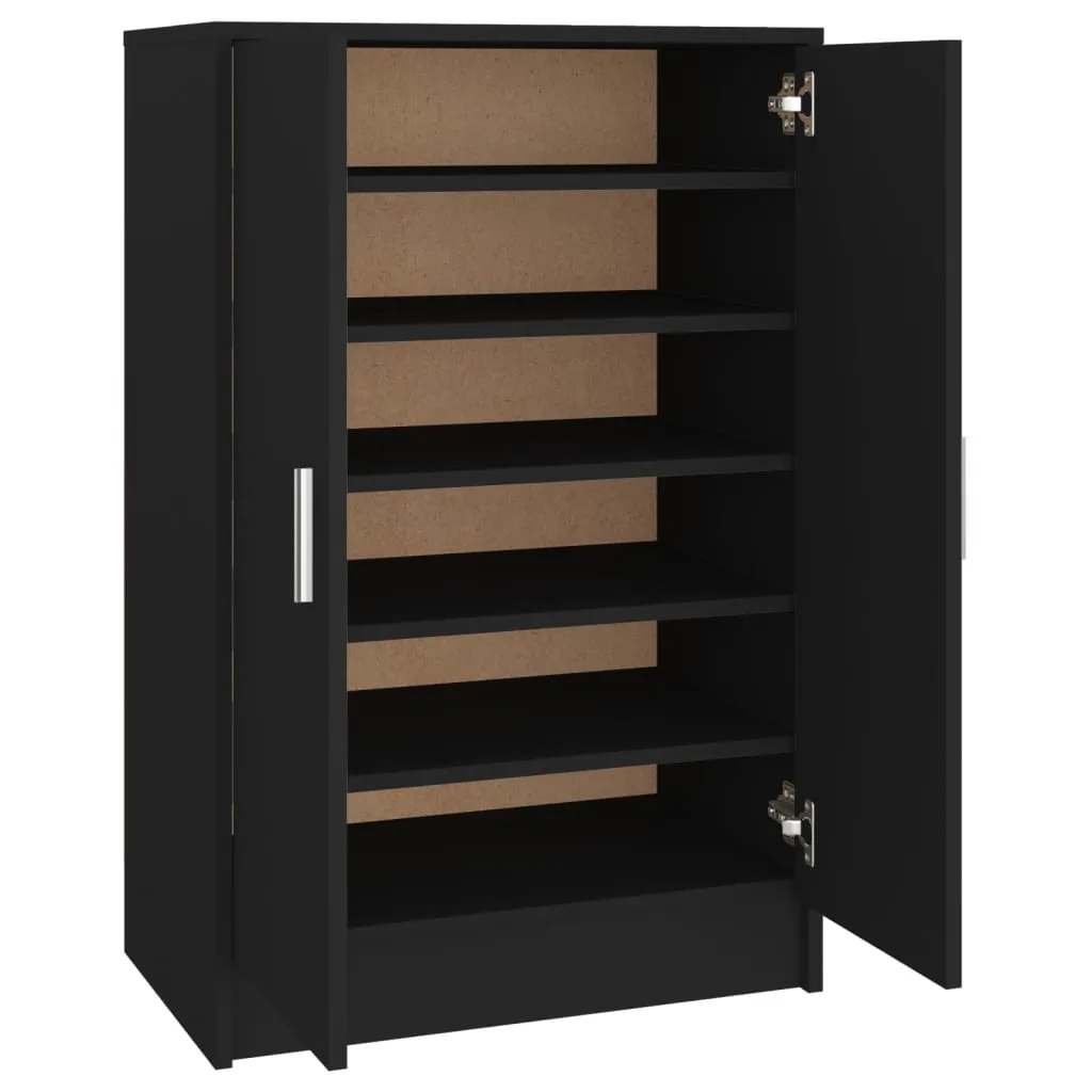 Shoe Cabinet Black 60x35x92 cm Chipboard