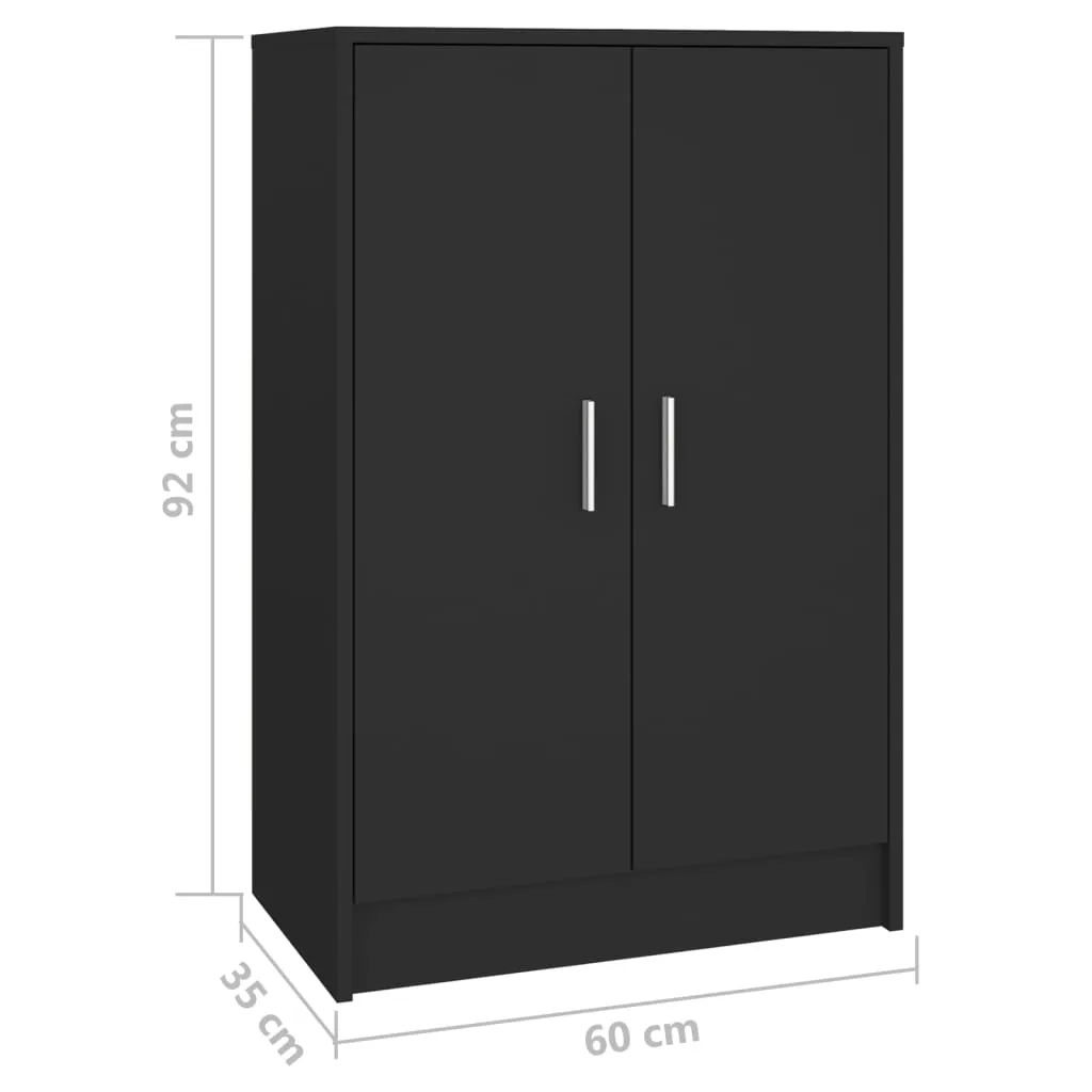 Shoe Cabinet Black 60x35x92 cm Chipboard