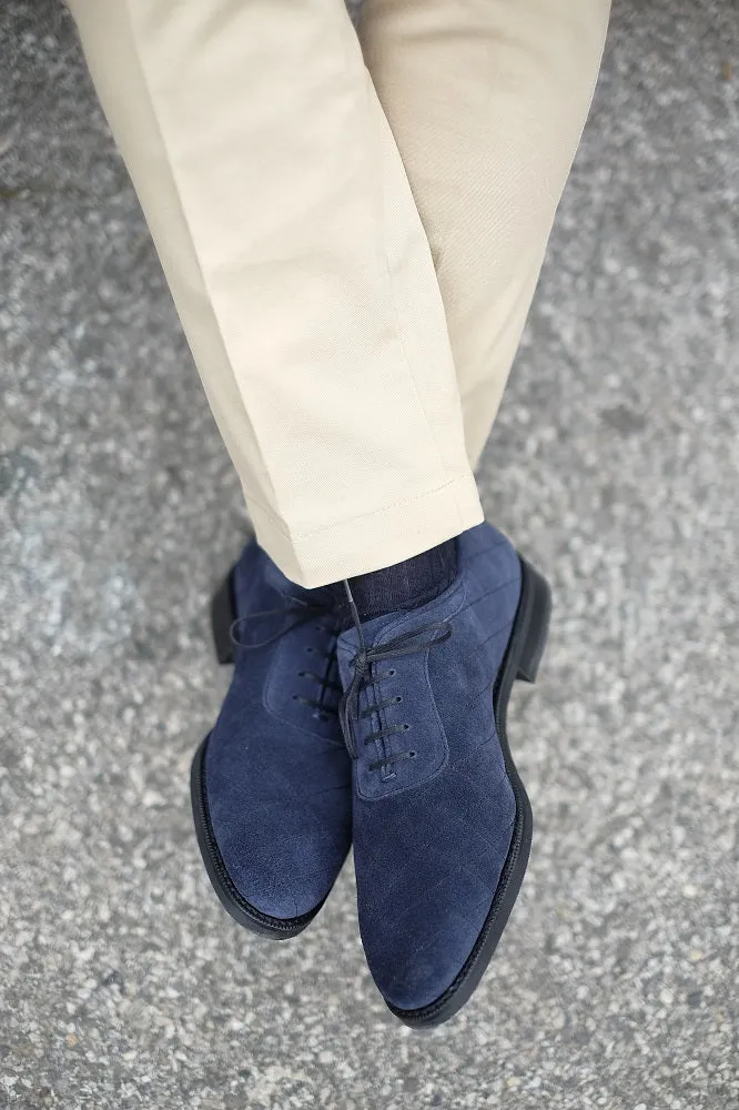 Spokane - MTO - Quilted Navy Suede - TMG Last - City Rubber Sole