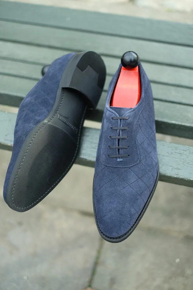 Spokane - MTO - Quilted Navy Suede - TMG Last - City Rubber Sole