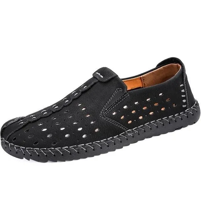 Summer Comfortable Quality Split Leather Moccasin Shoes