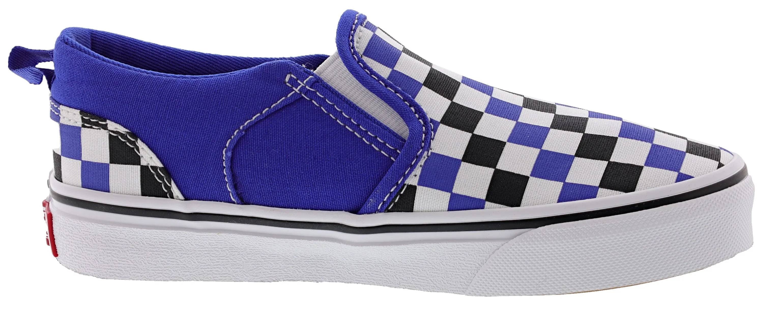 Vans Kid's Asher Checkerboard Slip On Sneakers