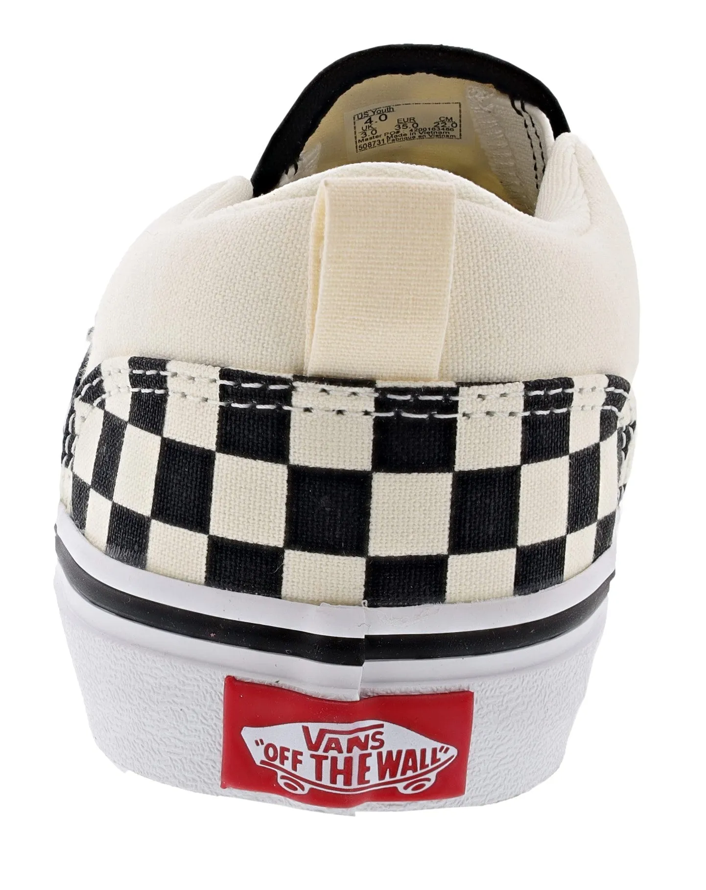 Vans Kid's Asher Checkerboard Slip On Sneakers